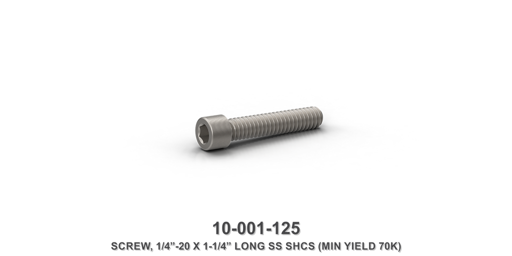 1/4"-20 x 1-1/4" Long Stainless Steel SHCS Screw