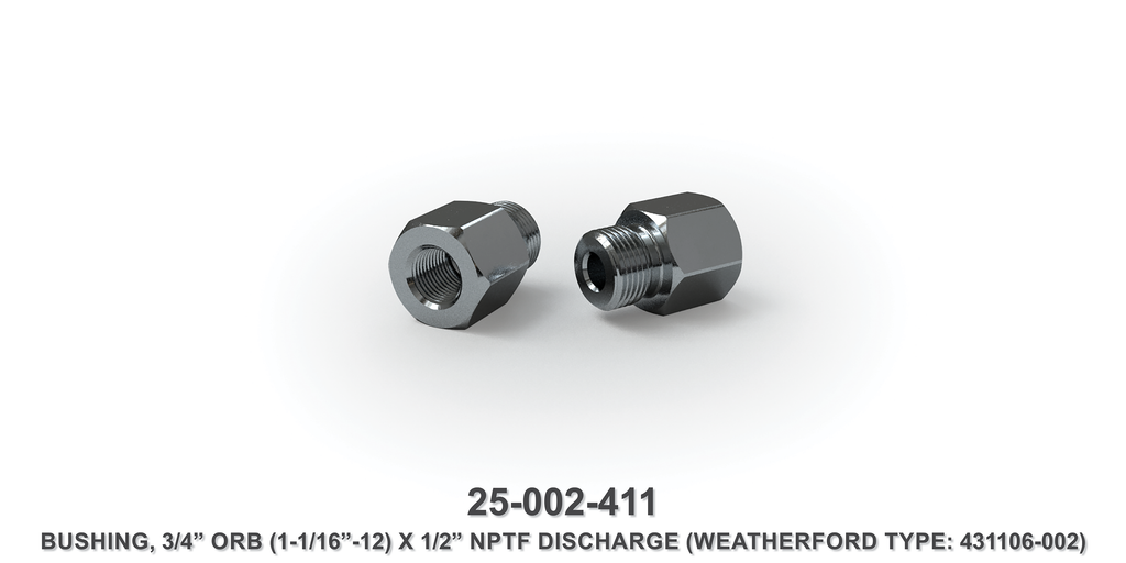 3/4" Orb x 1/2" NPTF Discharge Bushing - Weatherford Type