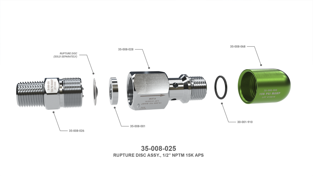 15K psi RUPTURE DISC HOLDER (APS STYLE)