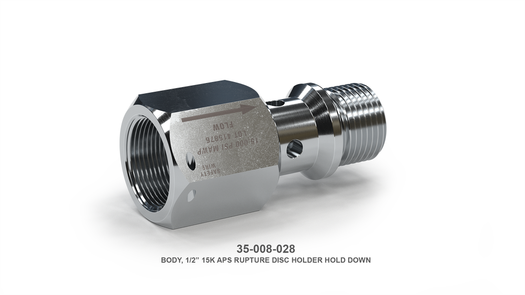 15K psi RUPTURE DISC HOLDER (APS STYLE)