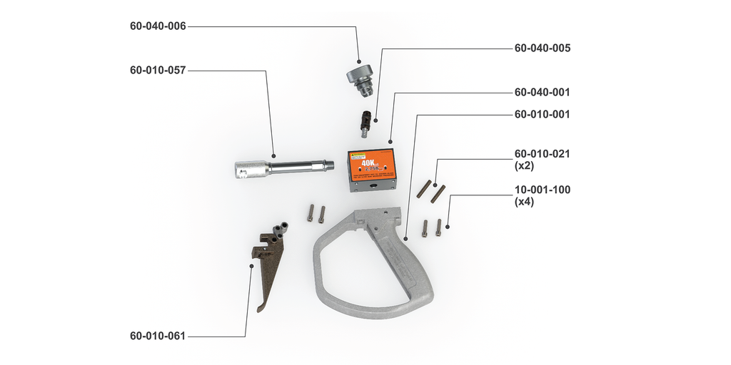 40K 9/16" HP Hand Gun Handle Assembly