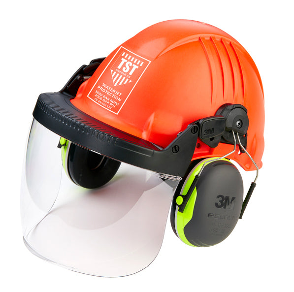 TST-SWEDEN 20/30 HEAD PROTECTION HELMET W/ VISOR & HEARING PROTECTORS