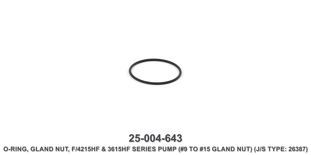 15K Gland Nut O-Ring, F/4215HF & 3615HF Series Pump - Jetstream Type