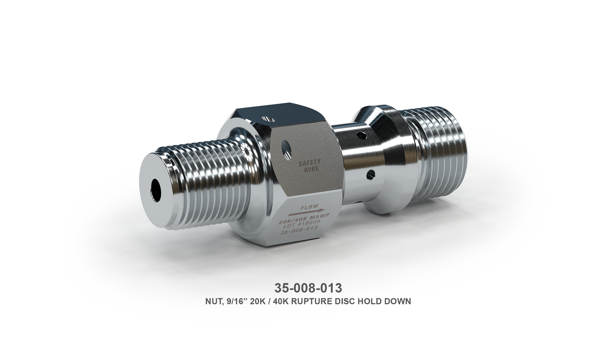 40K psi RUPTURE DISC HOLDER, 9/16 HP – Advanced Pressure Systems