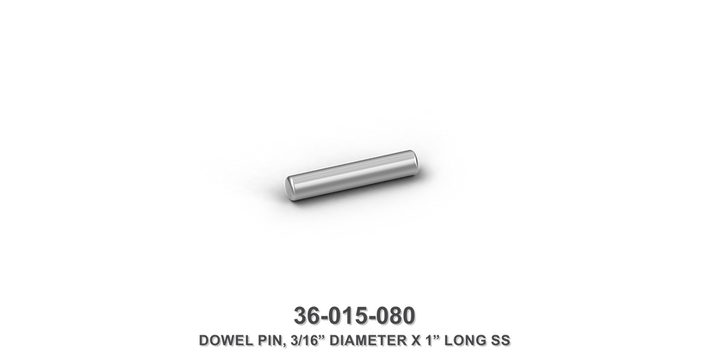 3/16" Diameter x 1" Long Stainless Steel Dowel Pin
