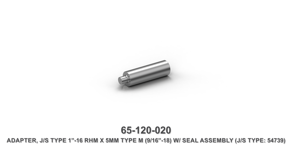 20K 1"-16 RHM x 9/16"-18 Type M Adapter Assembly with Seal